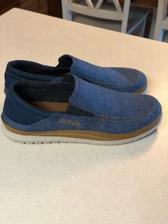 CROCS Men’s Denim Blue Slip-On Loafers - Picture 5 of 8